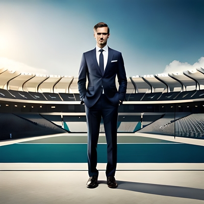 Ein Sportwettenspezialist in einem Stadion