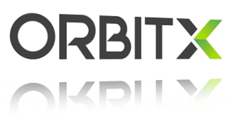 Das Logo von OrbitX in Perspektive