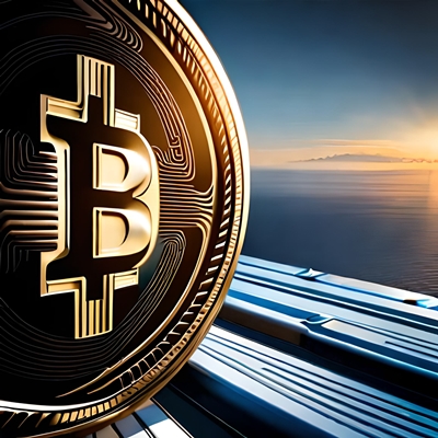 Eine stilisierte Bitcoin-Münze von vorne gesehen